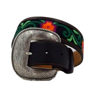 NWT Justin LAS FLORES Taper Leather Belt Size 30 C21123